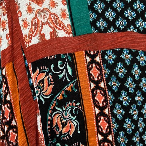 CABLE & GAUGE Scoop Neck Dress Viscose Fabric Size Medium  Sharkbite Hem - Picture 2 of 5